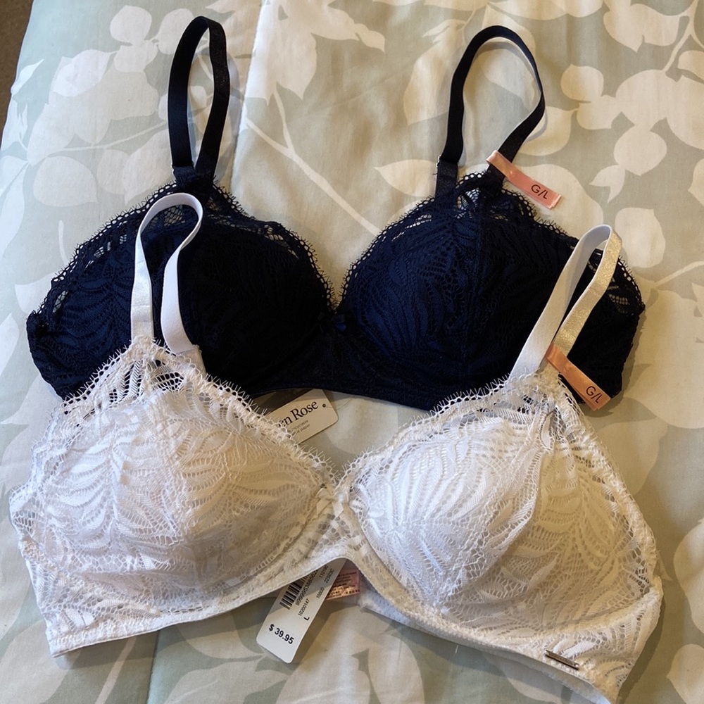 Lightly Lined Lace Bralette - 2 pack - Size Large